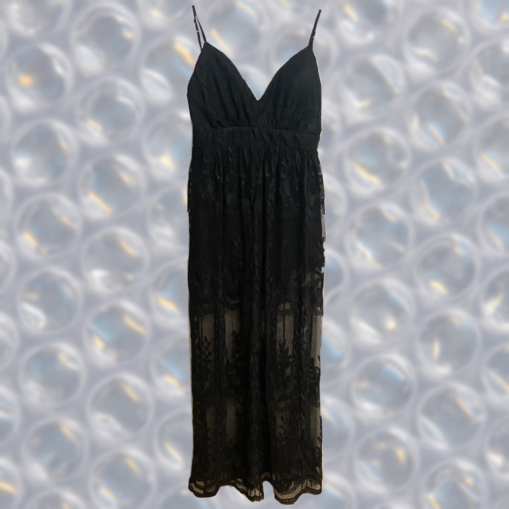 ***SOLD Haute Monde Elegant Black Maxi Dress